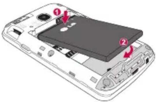 LG D120 - Installation de la carte SIM et de la batterie - 3