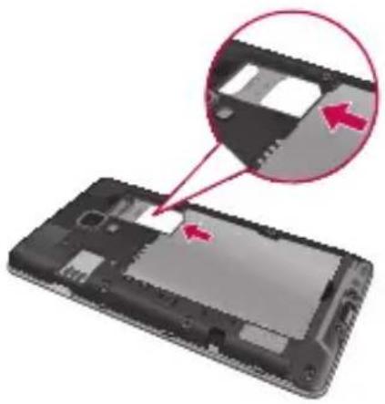 LG P710 - Einsetzen der SIM-Karte und des Akkus - 2