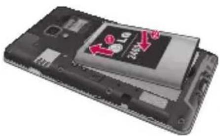 LG P710 - Einsetzen der SIM-Karte und des Akkus - 3