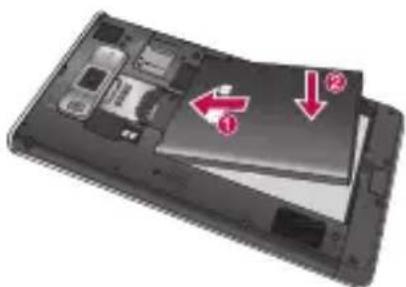 LG P700 - Installation de la carte SIM et de la batterie - 3
