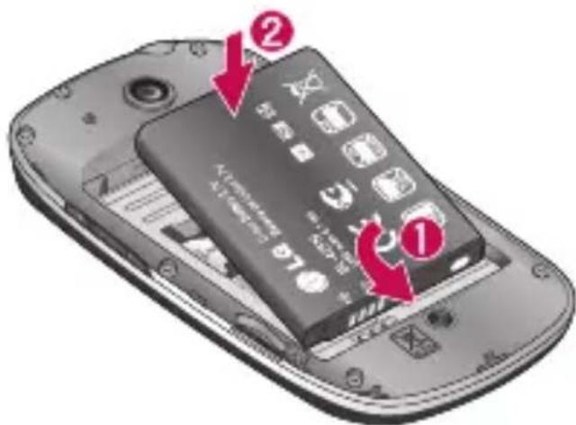 LG P350 - Installation de la carte SIM et de la batterie - 4