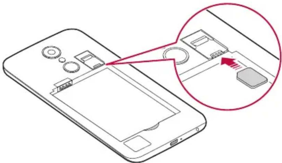 LG M250N - Instalarea cartelei SIM și a bateriei - 2