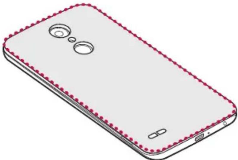 LG M250N - Pour replacer le cache sur l'appareil, alignez la façade arrière sur le compartiment de la batterie et appuyez dessus jusqu'à entendre un clic caractéristique. - 1