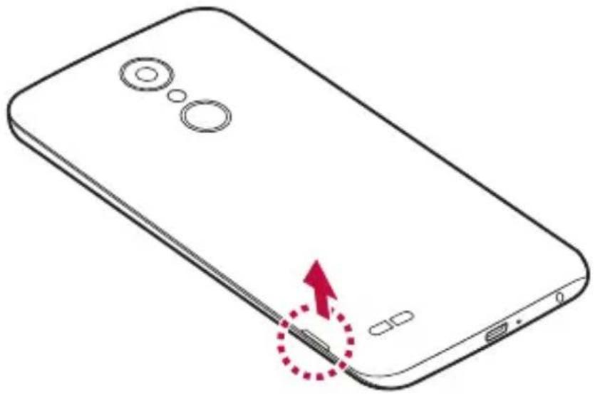 LG M250N - Wkładanie karty SIM i baterii - 1