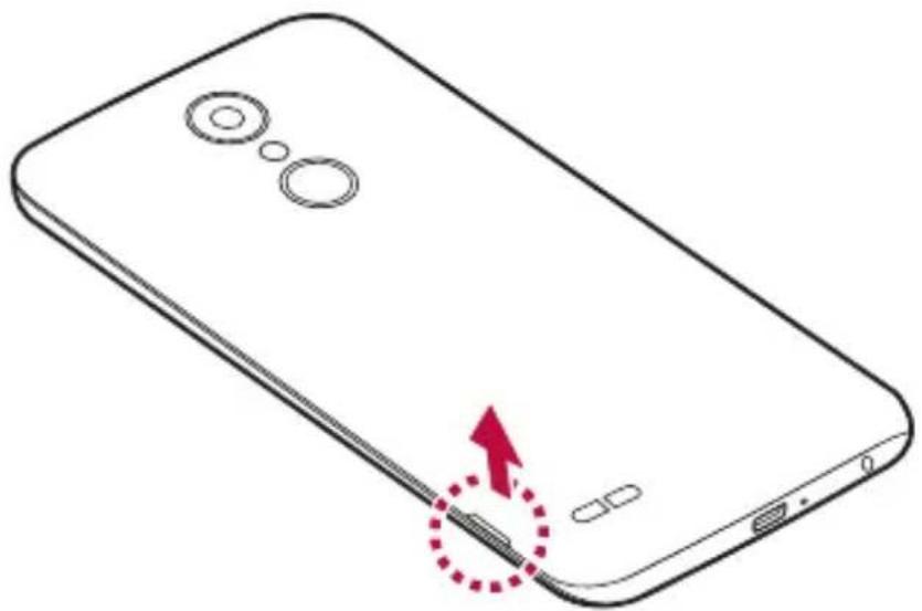 LG M250N - Instalación de la tarjeta SIM y de la batería - 1
