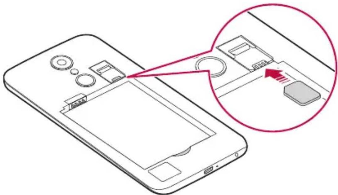 LG M250N - Installation de la carte SIM et de la batterie - 2