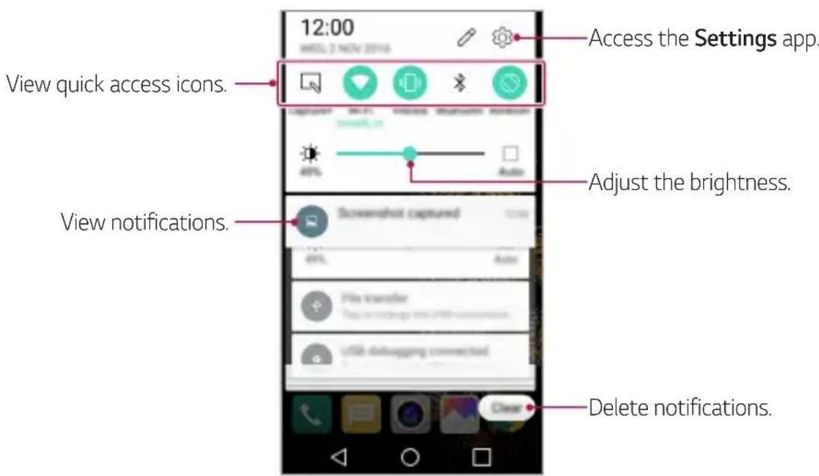 LG M160 - Notifications panel - 1