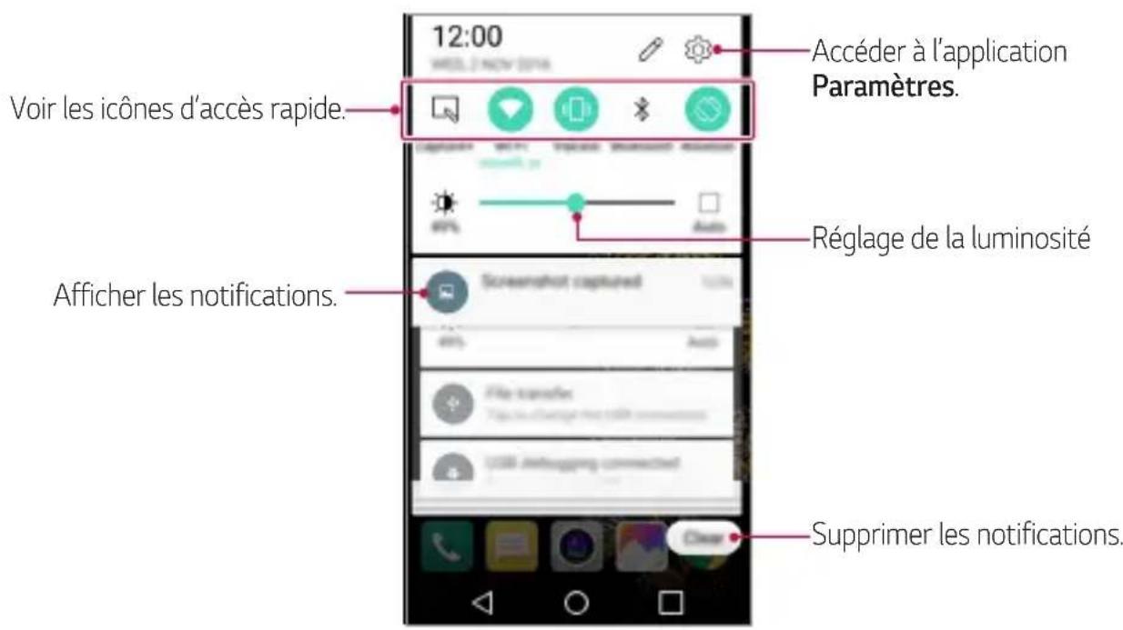 LG M160 - Panneau de notifications - 1