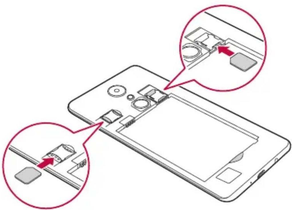 LG M160E - SIM kaart en batterij installeren - 4