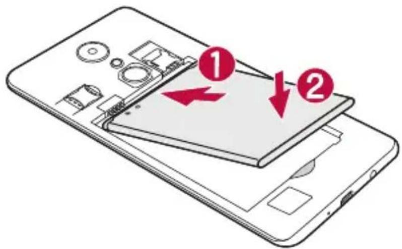LG M160E - SIM kaart en batterij installeren - 5