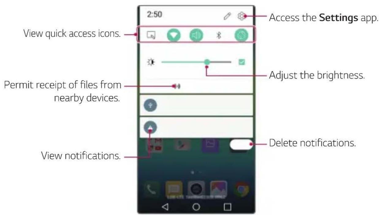 LG K580 - Notifications panel - 1