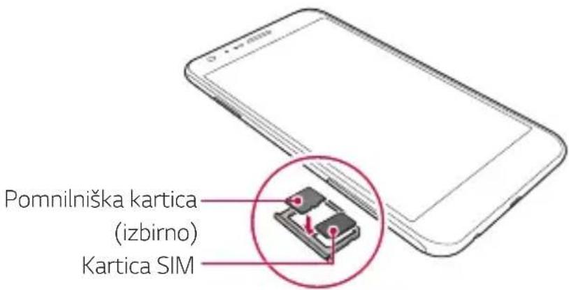 LG K580 - Vstavljanje pomniliške kartice - 2