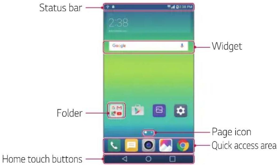 LG K580 - Home screen layout - 1