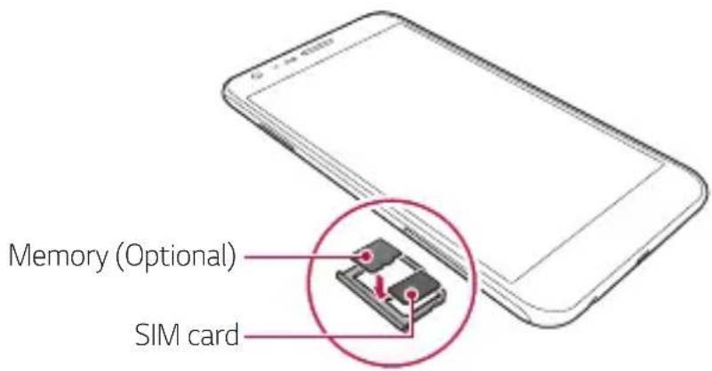 LG K580 - Inserting the memory card - 2