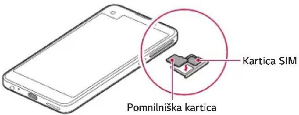 LG K500N - Vstavljanje pomnilniške kartice - 2