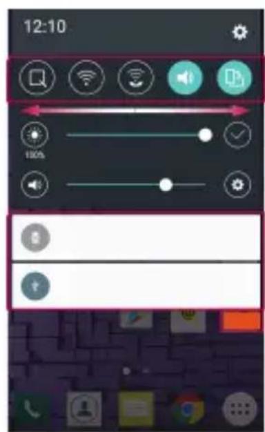 LG K420N - Apertura dell'area delle notifiche - 2
