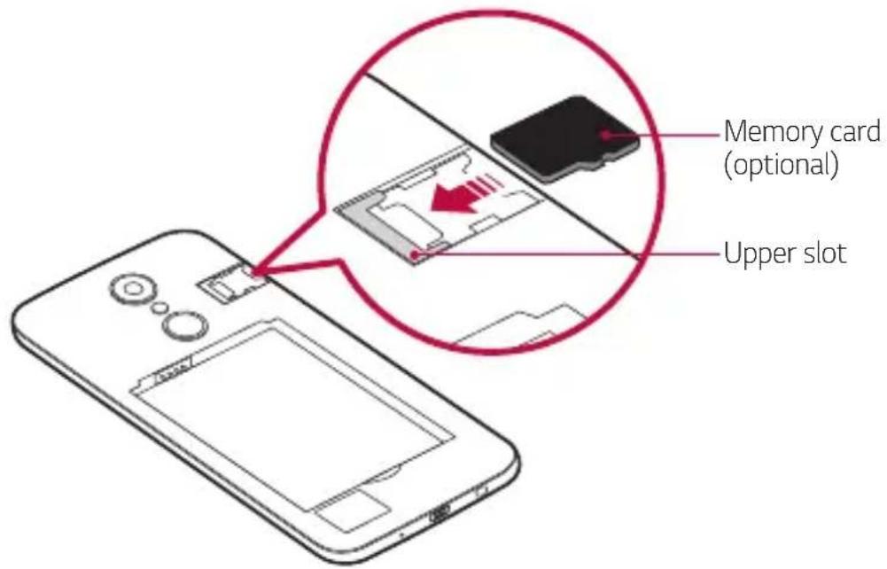 LG M200N - Insert the memory card into the memory card slot. - 1