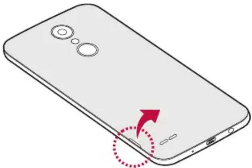 LG M200N - Instalowanie baterii - 1