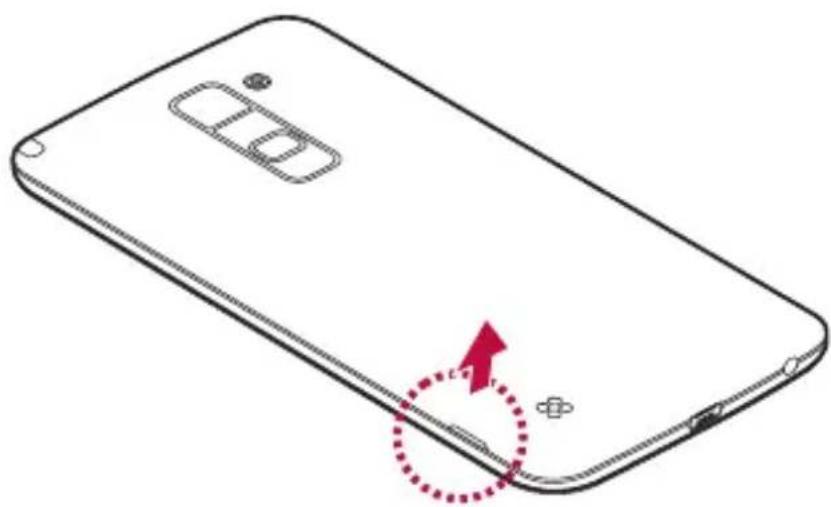 LG K520 - Namestitev kartice SIM in baterije - 3