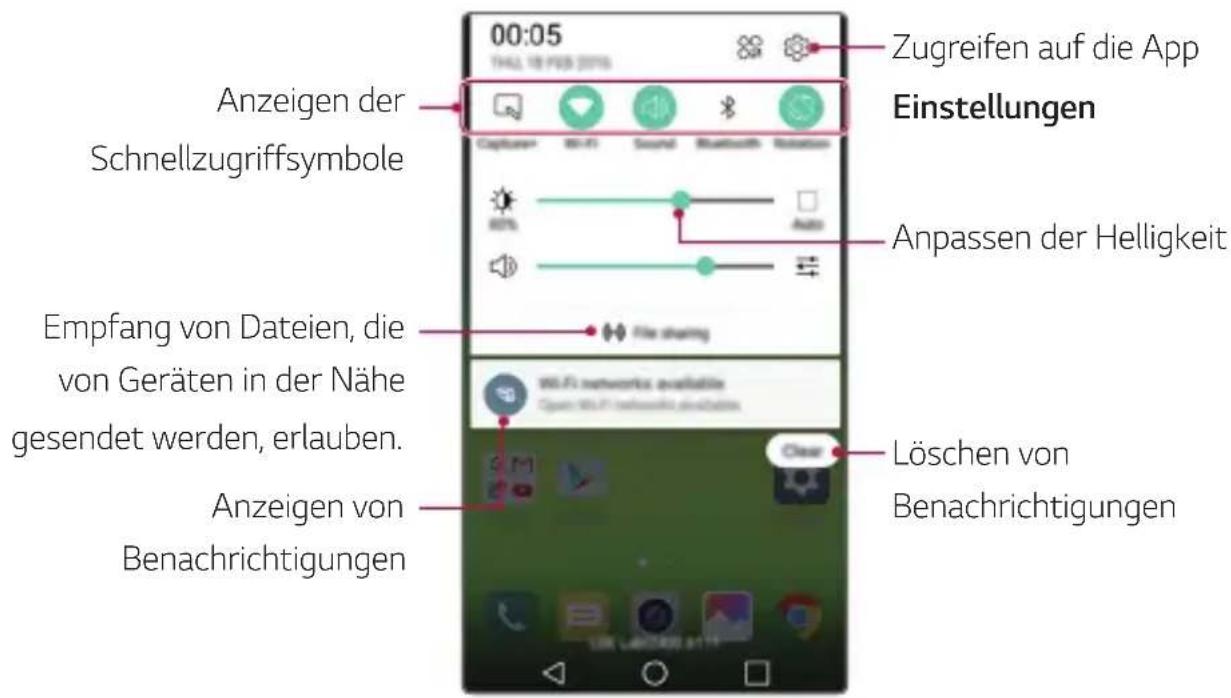LG K520 - Benachrichtigungs-Panel - 1