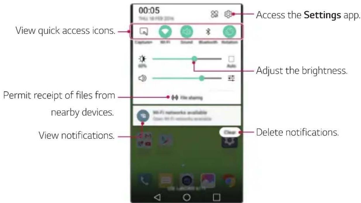 LG K520 - Notificationspanel - 1