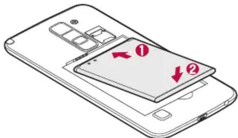 LG K520 - Installing the SIM card and battery - 5