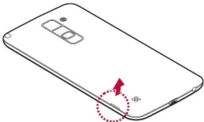 LG K520 - Installazione della scheda SIM e della batteria - 3