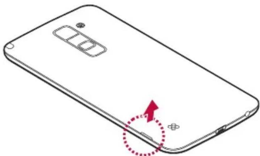LG K520 - Einsetzen der SIM-Karte und des Akkus - 3