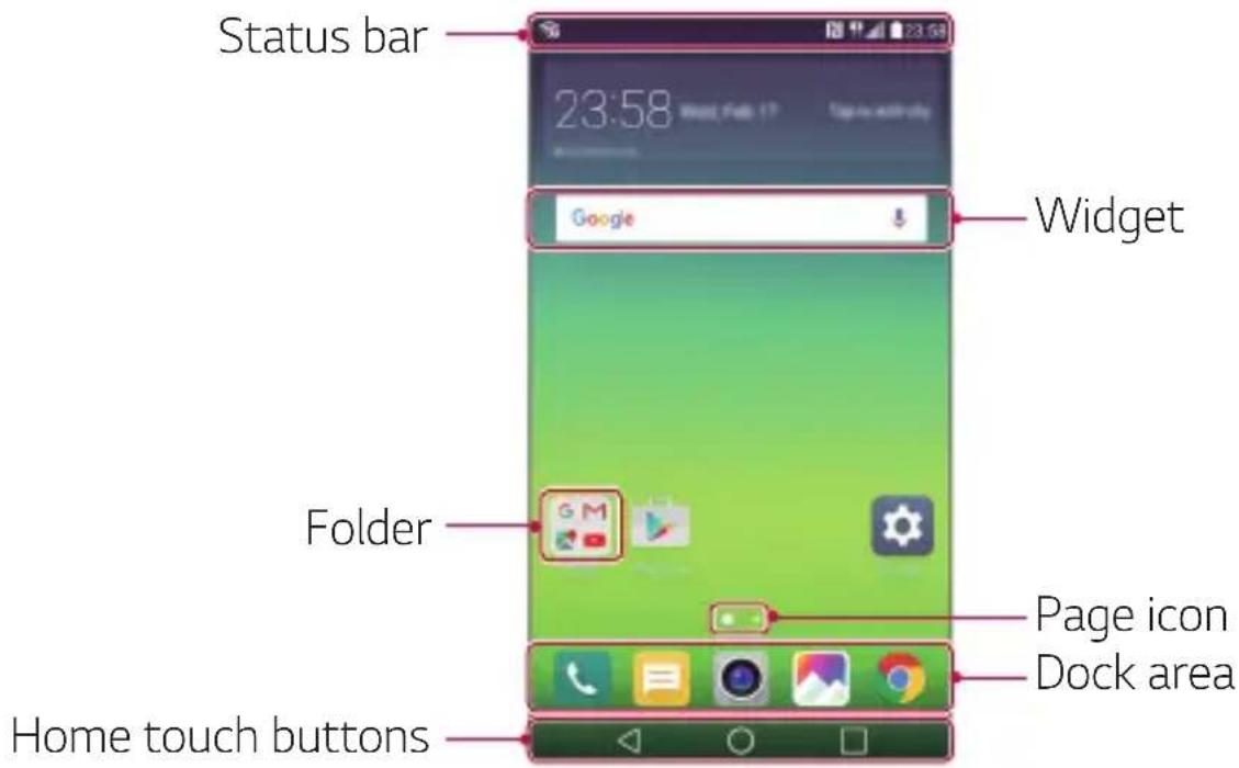 LG K520 - Home screen layout - 1