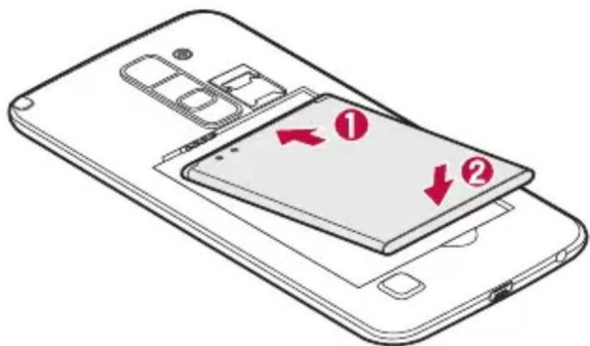 LG K520 - Einsetzen der SIM-Karte und des Akkus - 5