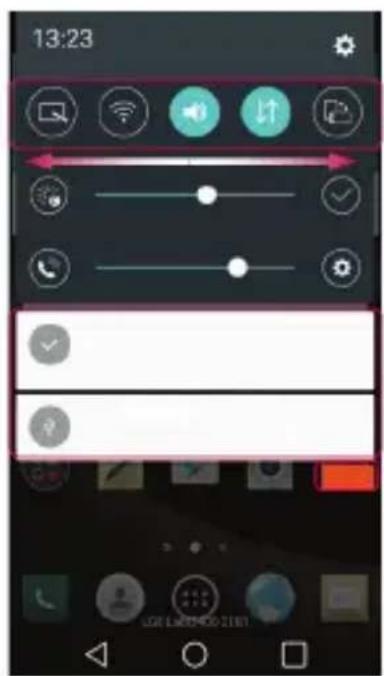 LG H955 - Öffnen des Benachrichtigungs-Panels - 1