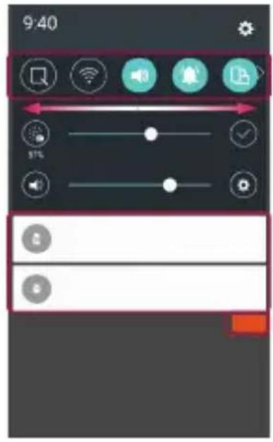 LG H650E - Ouvrir le volet Notifications - 2