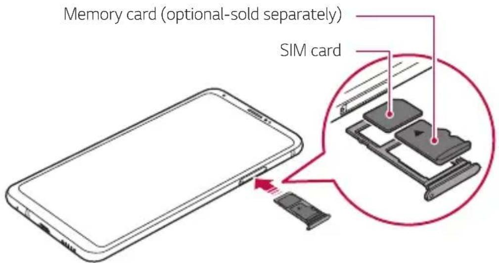 LG H930 - Installing the SIM card and memory card - 3