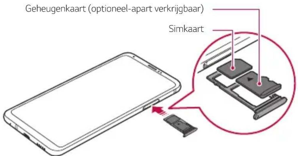 LG H930 - De SIM-kaart en geheugenkaart installeren - 3