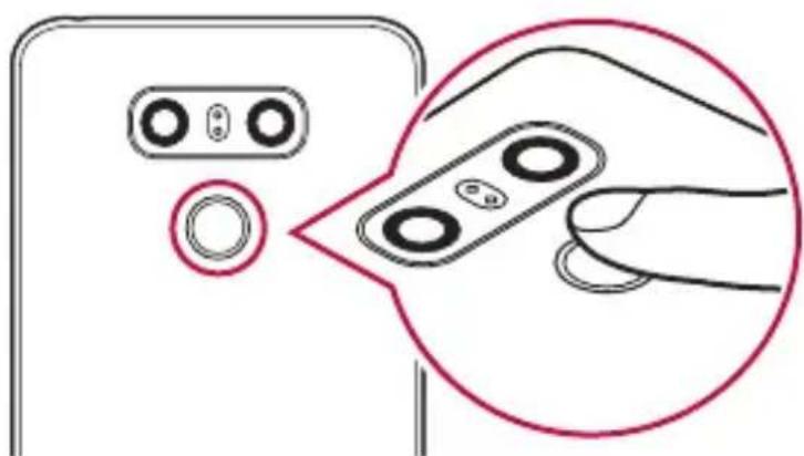 LG H870 - Locate the Power/Lock key on the back of the device and gently put your finger on it to register the fingerprint. - 2