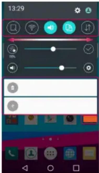 LG H815 - Öffnen des Benachrichtigungs-Plans - 1