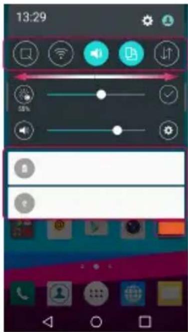 LG H815 - Ouvrir le volet notifications - 1