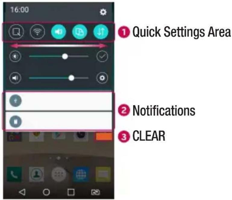LG H500F - Opening the notifications panel - 1