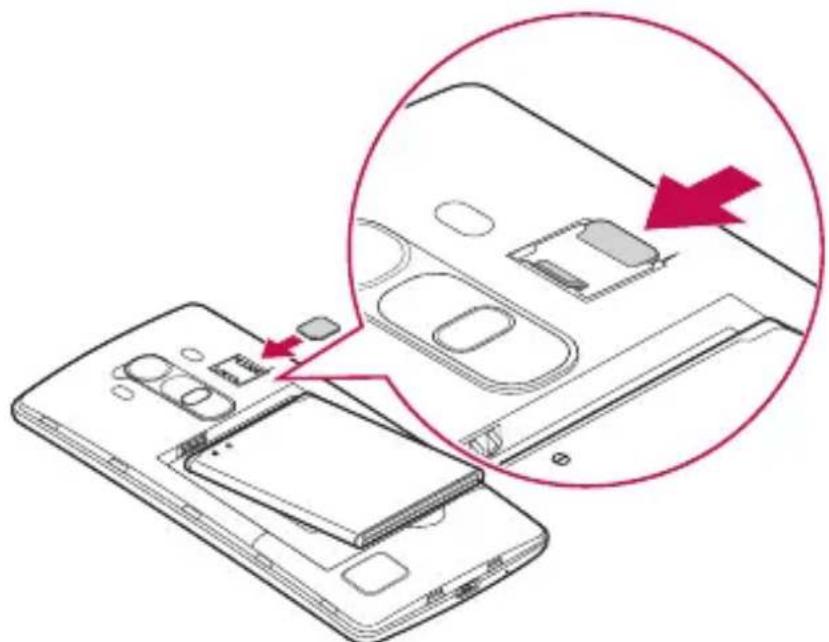 LG H735 - Vstavljanje kartice SIM ali USIM in baterije - 2