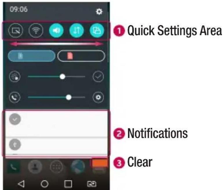 LG H502Y - Opening the notifications panel - 1
