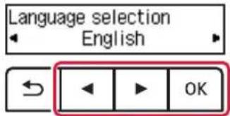 Language selection English OK