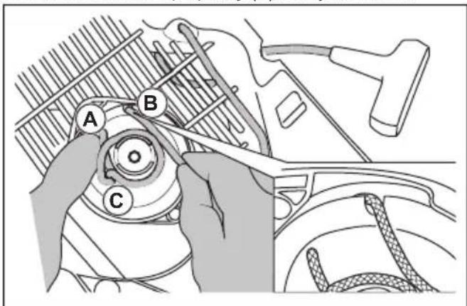 HUSQVARNA K 770 Rescue - To adjust the tension of the recoil spring - 2
