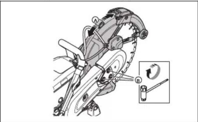 HUSQVARNA K 770 Rescue - De spanning van de aandrijfriem afstellen - 2