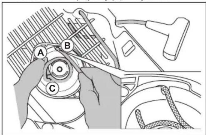 HUSQVARNA K 770 Rescue - To replace a damaged starter rope - 2