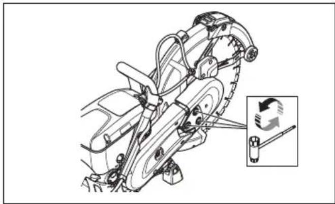HUSQVARNA K 770 Rescue - To adjust the tension of the drive belt - 1