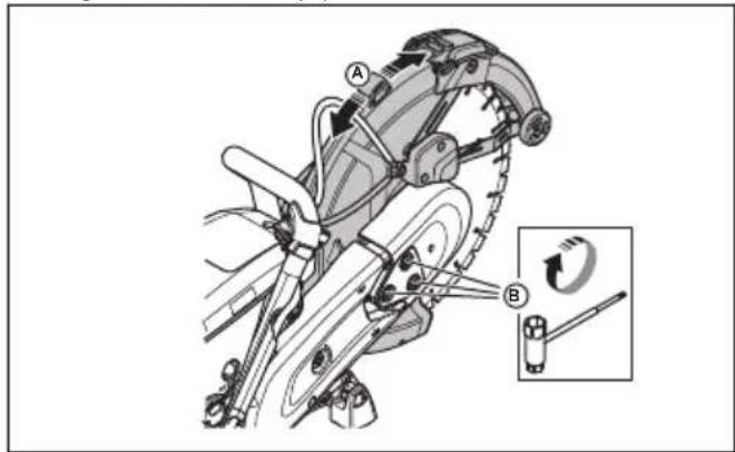 HUSQVARNA K 770 Rescue - To adjust the tension of the drive belt - 2