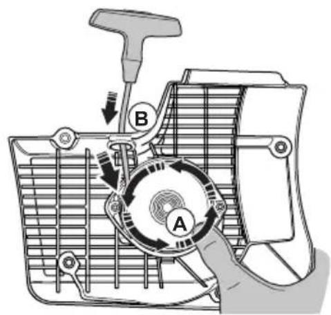 HUSQVARNA K 770 Rescue - To adjust the tension of the recoil spring - 5