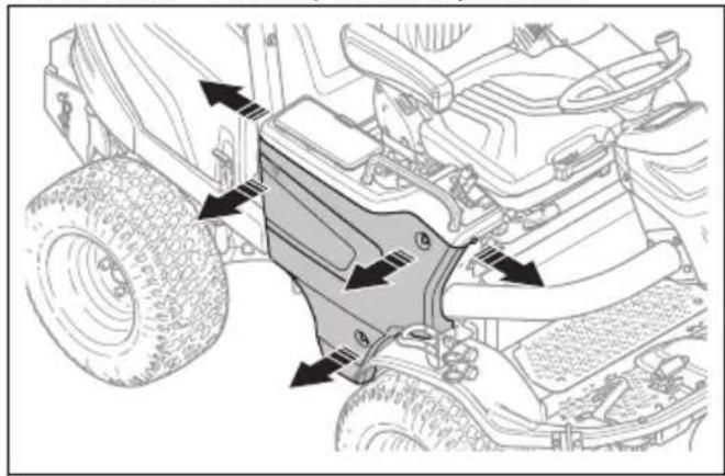 HUSQVARNA P 520DX - Retrait du capot côté droit - 1