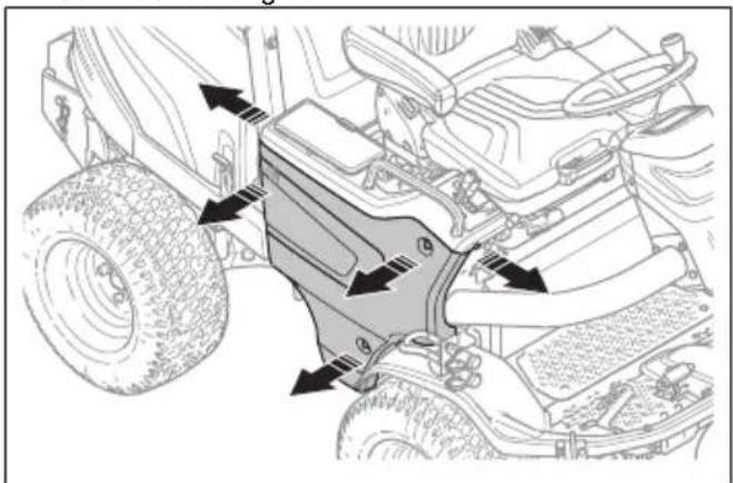 HUSQVARNA P 520DX - So entfernen Sie die rechte Seitenabdeckung - 1