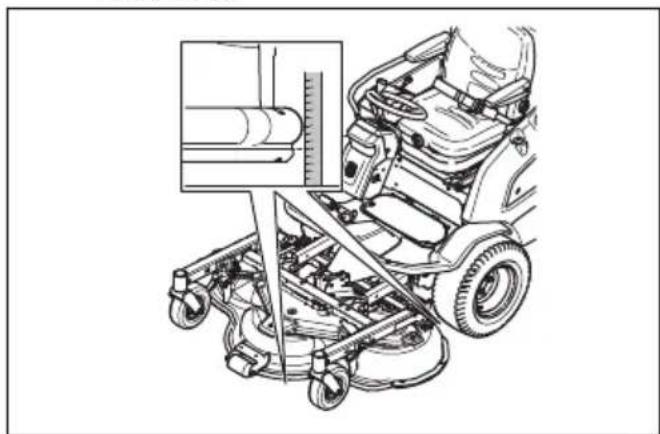 HUSQVARNA P 520DX - So überprüfen Sie die Fluchtung des Mähdecks - 1